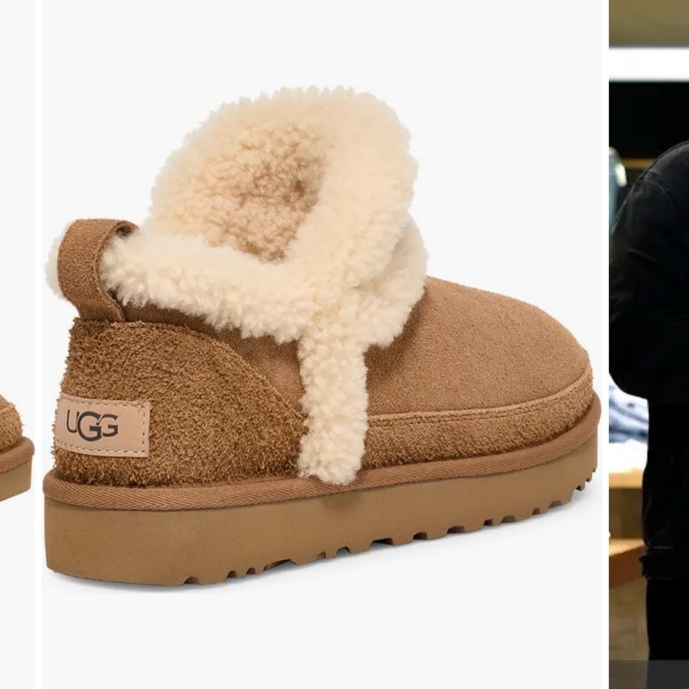 UGG Classic Ultra Mini Spillseam Genuine Shearling Bootie (Women) - Picture 2 of 11